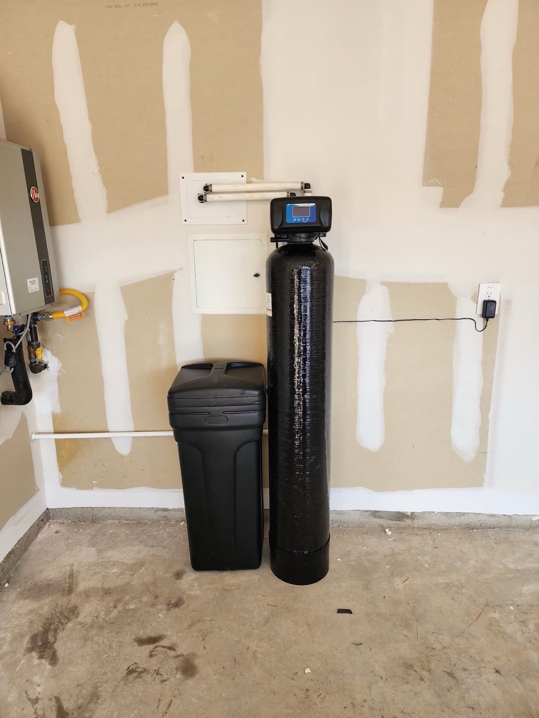 Softener installed before the walls were finished 2